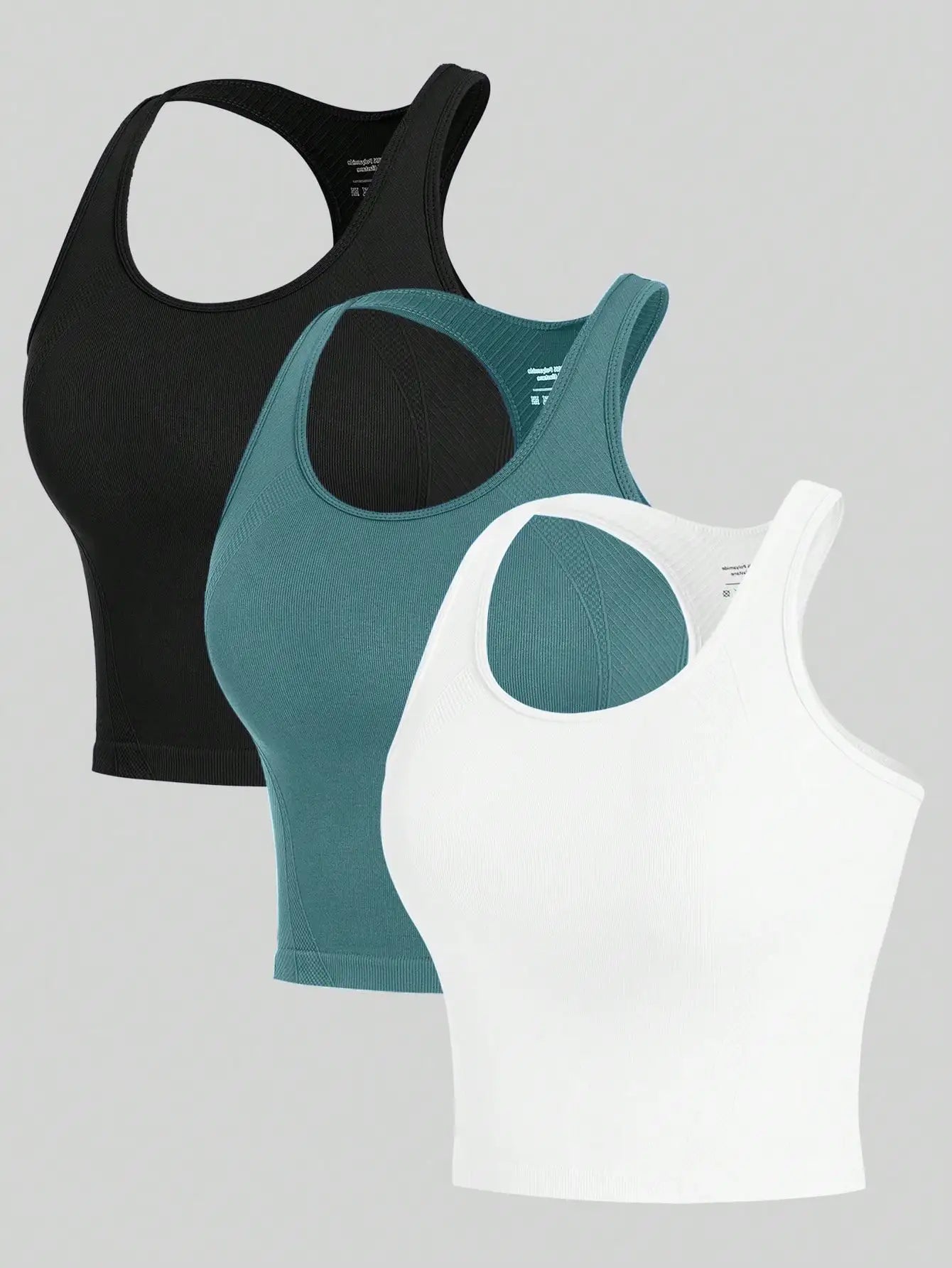 Rib Sports Top Set (3 pieces) - Breathable and flexible.