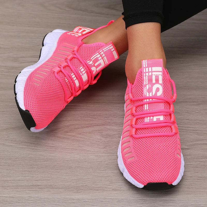 Women's Sports Shoes Mesh Lightweight Soft Sole Jogging Strap Breathable Fashion Sports Walking Casual Ten