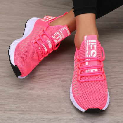 Women's Sports Shoes Mesh Lightweight Soft Sole Jogging Strap Breathable Fashion Sports Walking Casual Ten