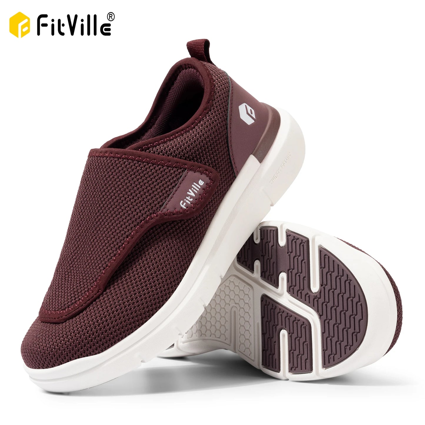 FitVille Extra Wide Women's Diabetic Shoes Adjustable Walking Shoes for Elderly