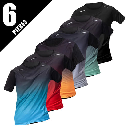 Men's Tracksuit (Color Gradient) - Quick-drying T-shirt and shorts.