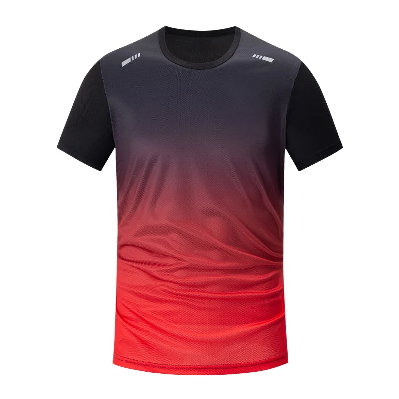 Men's Tracksuit (Color Gradient) - Quick-drying T-shirt and shorts.