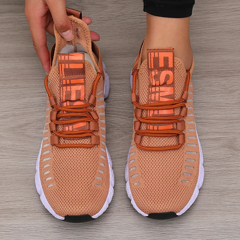 Women's Sports Shoes Mesh Lightweight Soft Sole Jogging Strap Breathable Fashion Sports Walking Casual Ten