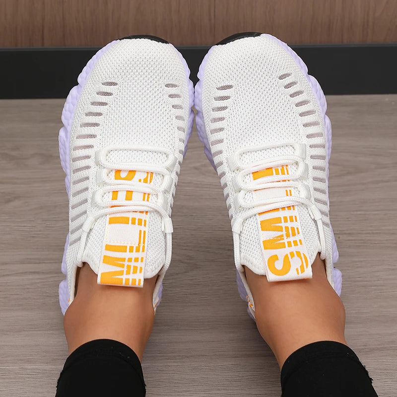 Women's Sports Shoes Mesh Lightweight Soft Sole Jogging Strap Breathable Fashion Sports Walking Casual Ten