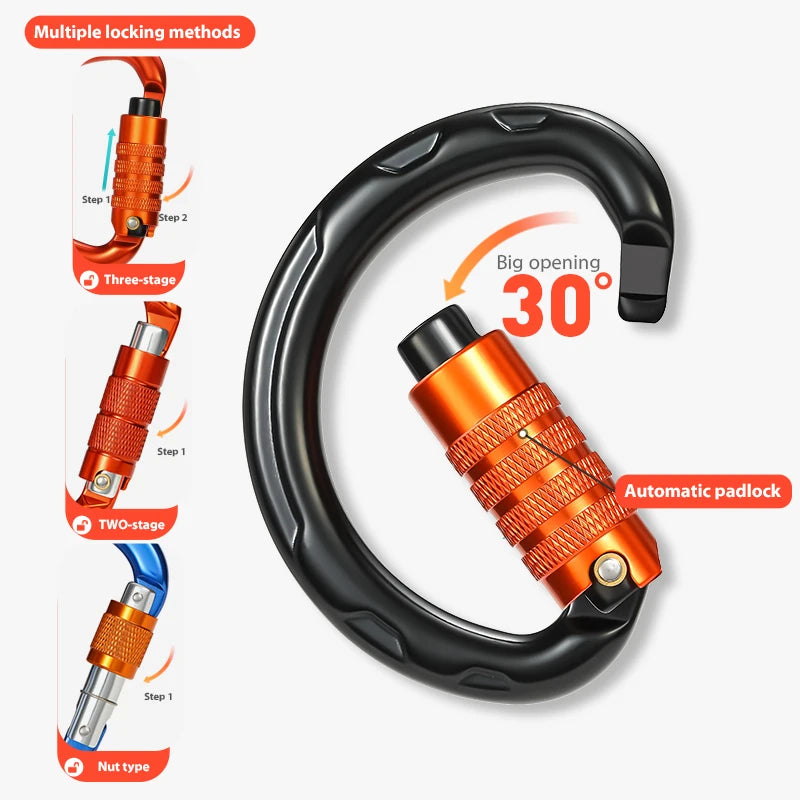 Automatic semi-circular climbing lock. [1, 2]