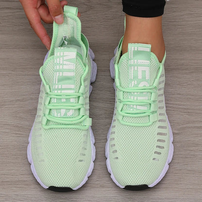 Women's Sports Shoes Mesh Lightweight Soft Sole Jogging Strap Breathable Fashion Sports Walking Casual Ten