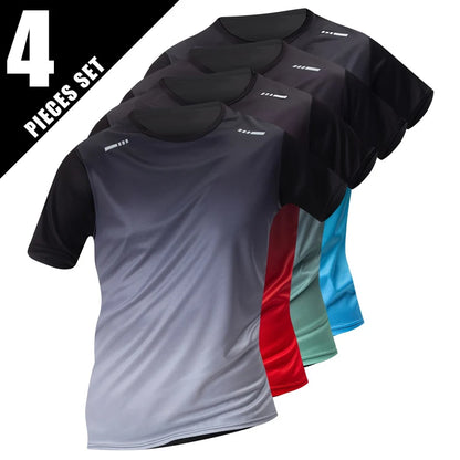 Men's Tracksuit (Color Gradient) - Quick-drying T-shirt and shorts.