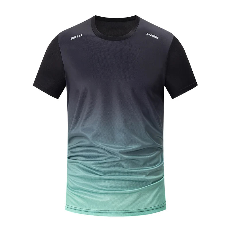 Men's Tracksuit (Color Gradient) - Quick-drying T-shirt and shorts.