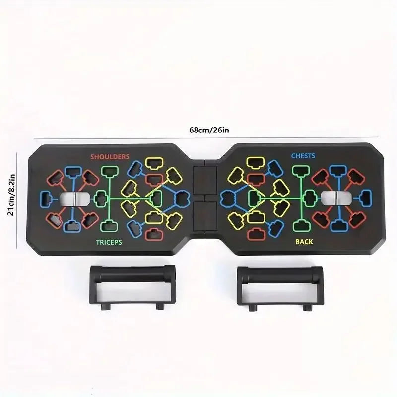 Portable Multifunctional Push-up Board Set With Handles Foldable Fitness Equipment For Chest Abdomen Arms And Back Training