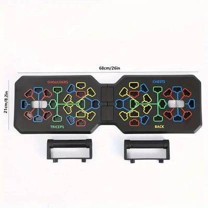 Portable Multifunctional Push-up Board Set With Handles Foldable Fitness Equipment For Chest Abdomen Arms And Back Training