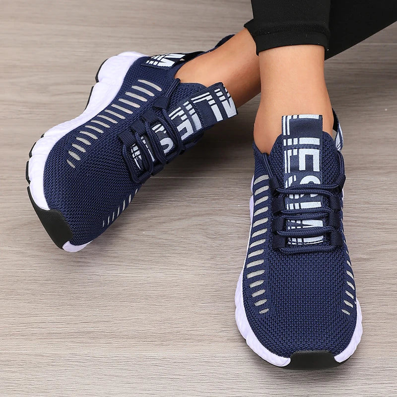 Women's Sports Shoes Mesh Lightweight Soft Sole Jogging Strap Breathable Fashion Sports Walking Casual Ten