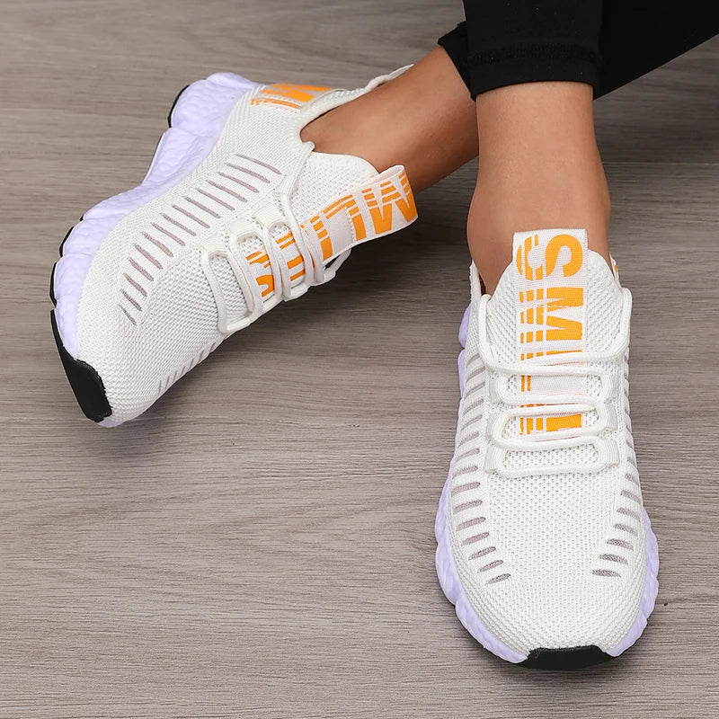 Women's Sports Shoes Mesh Lightweight Soft Sole Jogging Strap Breathable Fashion Sports Walking Casual Ten