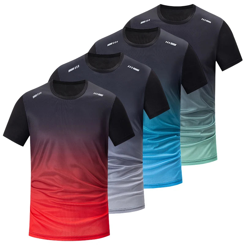 Men's Tracksuit (Color Gradient) - Quick-drying T-shirt and shorts.