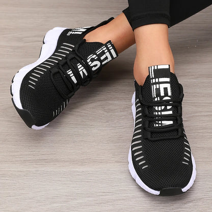 Women's Sports Shoes Mesh Lightweight Soft Sole Jogging Strap Breathable Fashion Sports Walking Casual Ten