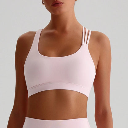 Sports bra with cross-back and high durability