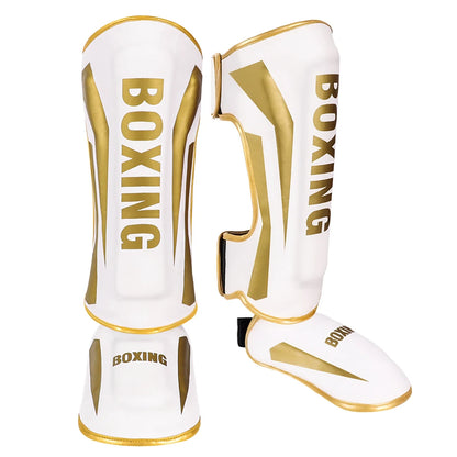 Professional Free Fighting Leg Protector with Foot Back Sanda Boxing Fighting Taekwondo Protective Equipment Adult and Children