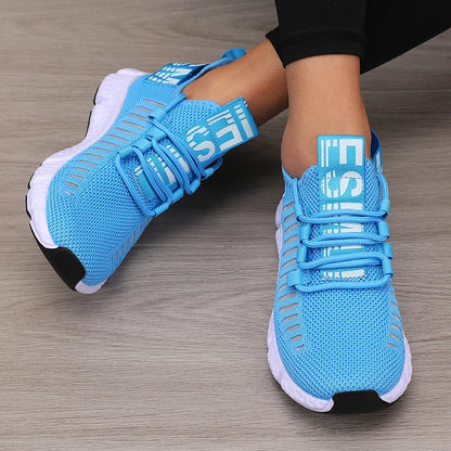 Women's Sports Shoes Mesh Lightweight Soft Sole Jogging Strap Breathable Fashion Sports Walking Casual Ten