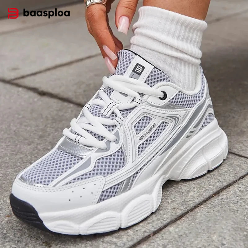 Baasploa Women Sports Shoes Outdoor Lightweight Breathable Jogging Sneakers Female Casual